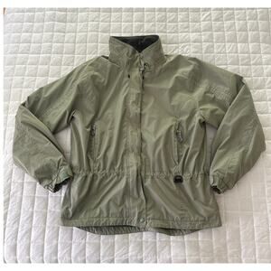 LL BEAN Womens Jacket Green Soft Shell Fleece Lined Full Zip Outdoor Gorpcore M